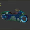 Futuristic Blue Motorcycle With Illuminated Wheels Sleek Body And Transparent Windshield