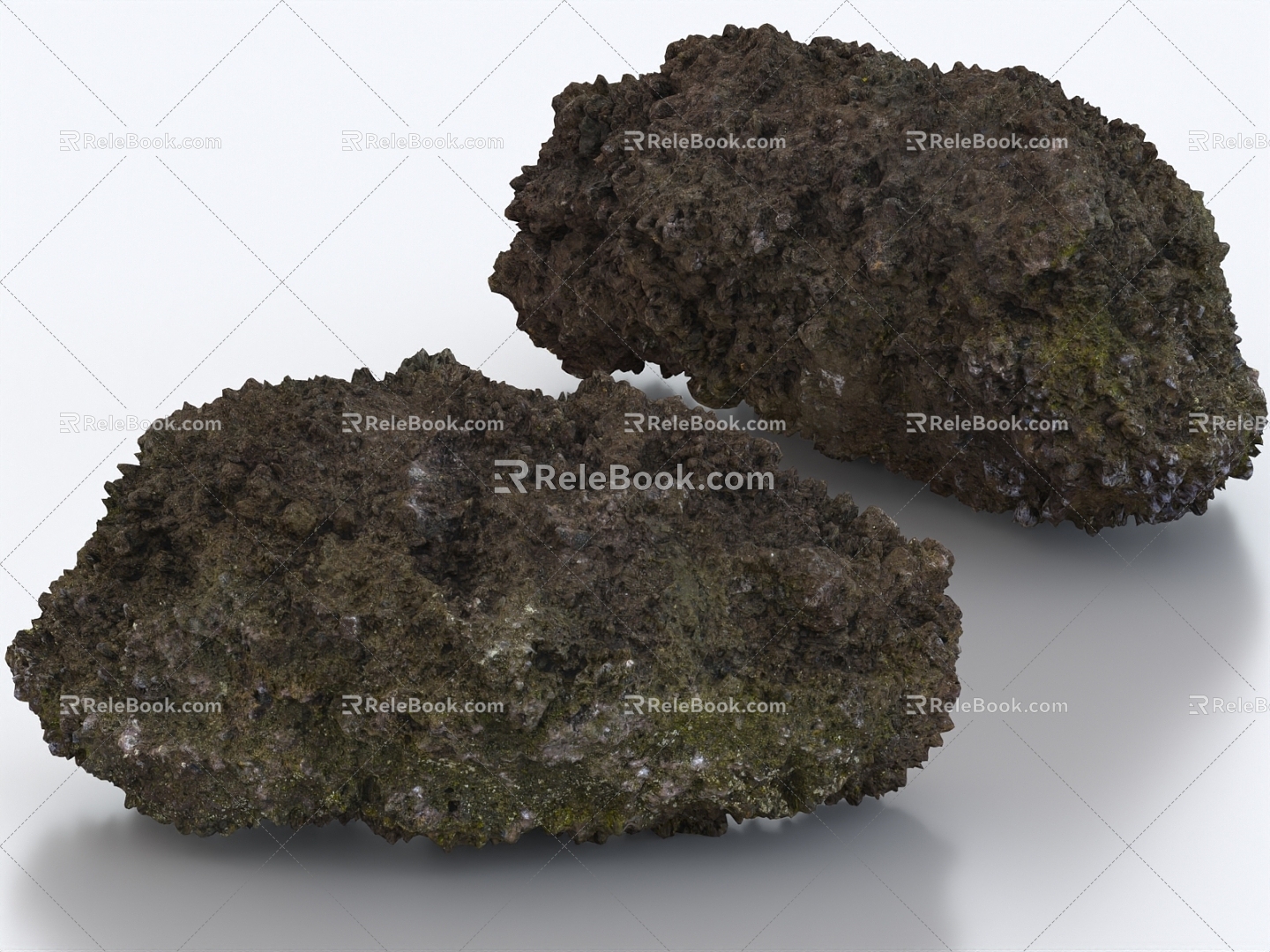 Stone boulder moss stone moss moss rock terrain rockery landscape stone 3d model