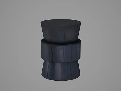 Modern Black Round Side Table With Layered Structure And Smooth Finish 3d model