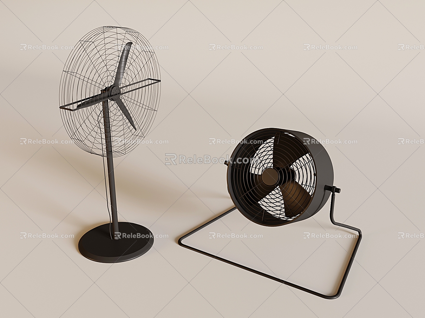 Industrial electric fan floor fan iron floor fan iron exhaust fan 3d model