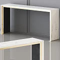 Elegant Modern Interior Console Table Design With Marble Top And Gold Frame 3d model