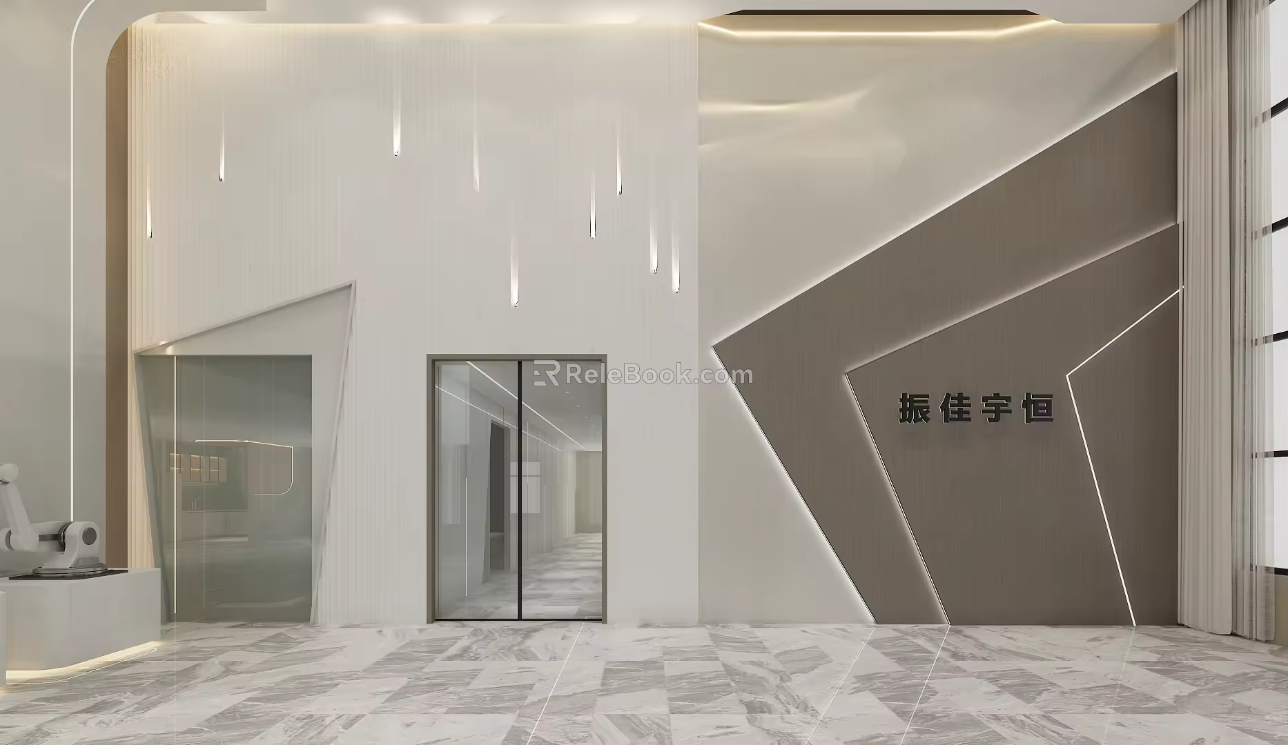 Modern Hall Third Floor 3d model