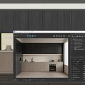 Modern Kitchen Interior Design With Dark Upper Light Lower Wooden Cabinets And Matte Countertop