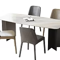 Modern Dining Table and Chair Combination Dining Table Dining Chair Single Chair 3d model