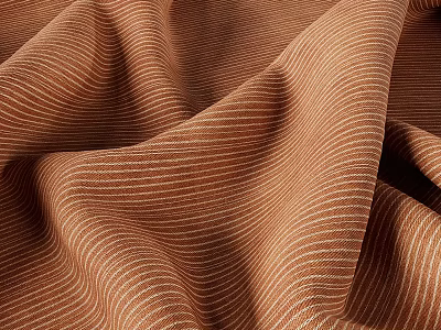 Brown Striped Fabric With Soft Wrinkled Texture And White Lines 3d model