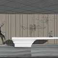 Modern reception desk lobby front desk 3d model