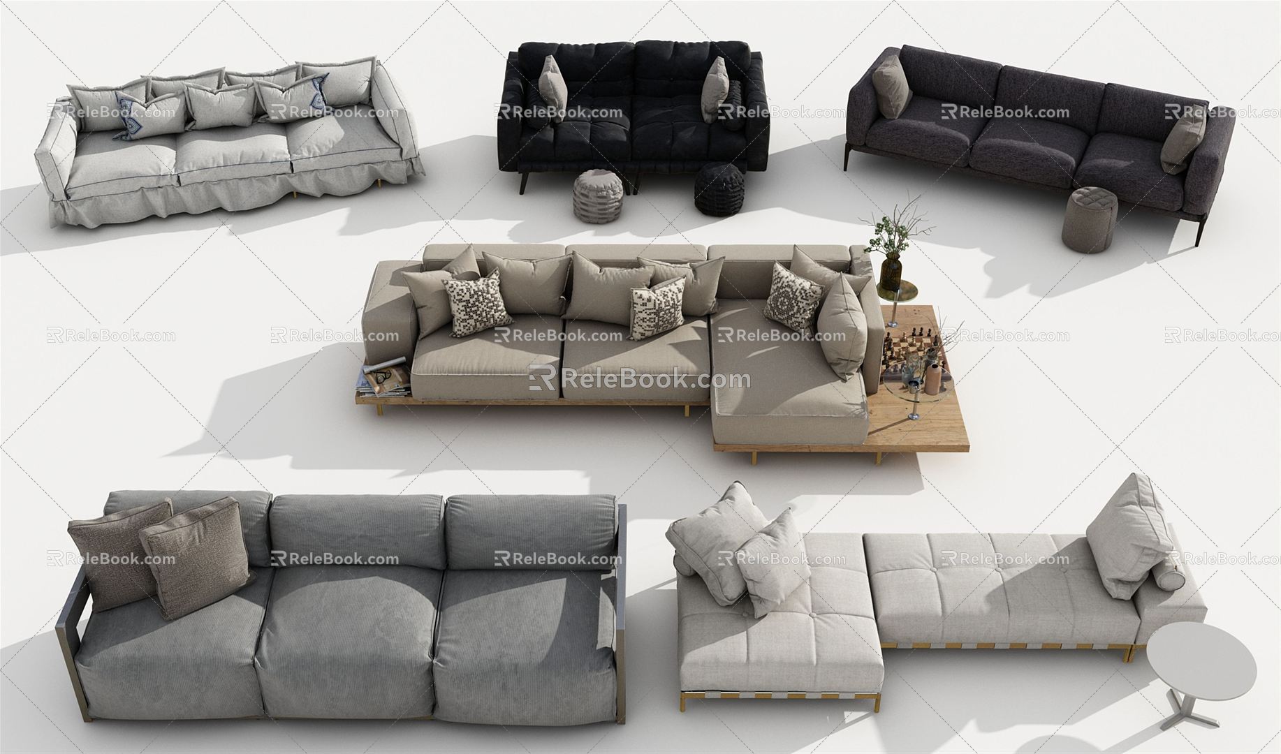 Modern Combination Sofa Sofa 3d model