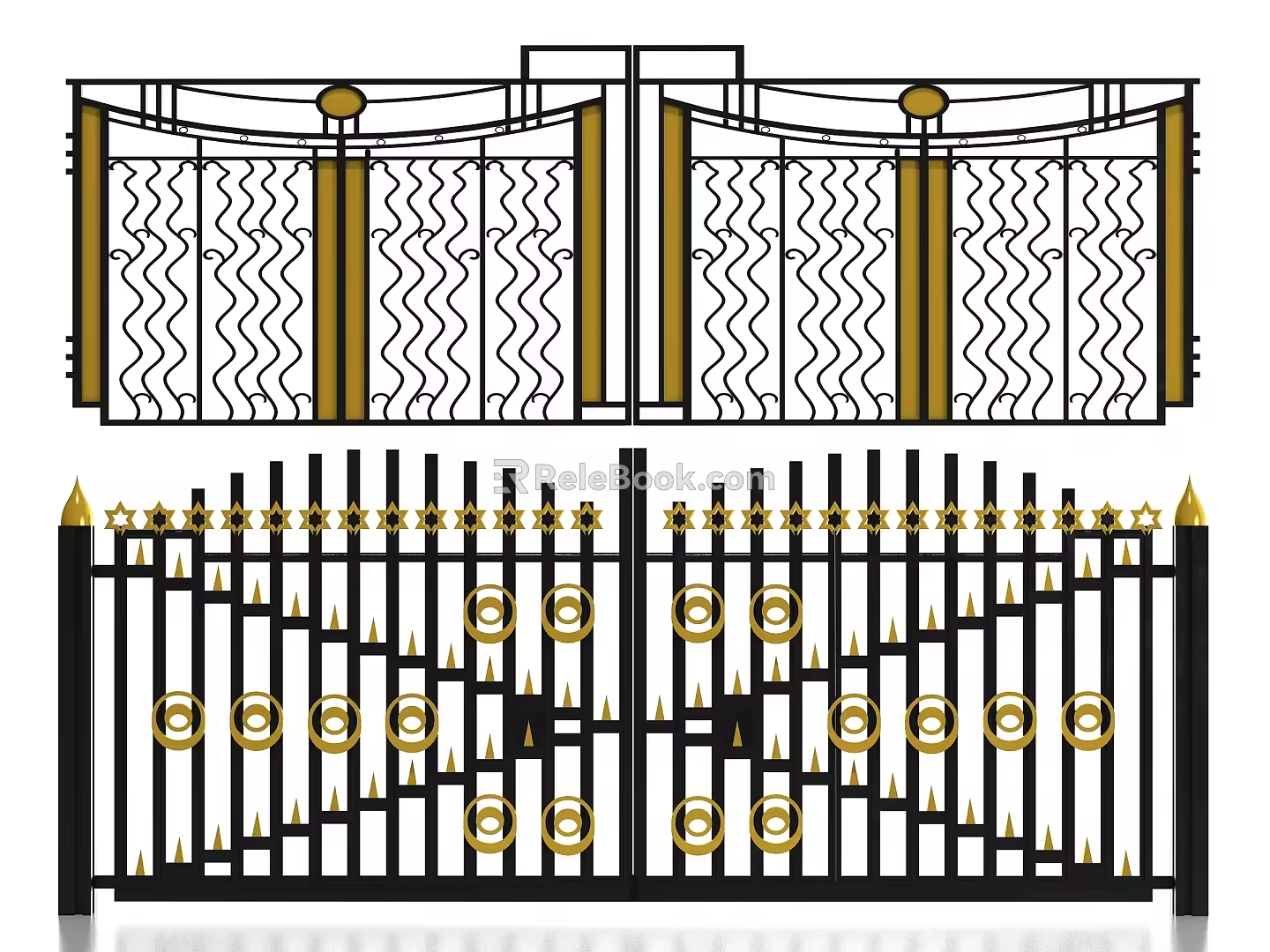 Modern gate wrought iron gate 3d model