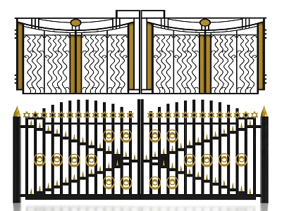 Modern gate wrought iron gate 3d model