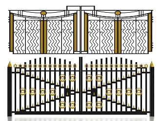 Modern gate wrought iron gate 3d model