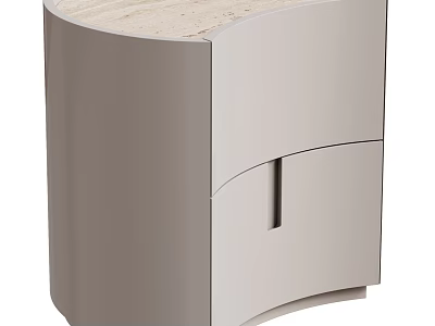 Modern Light Gray Bedside Table With Sleek Design And Single Drawer 3d model