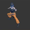 Game Movie Character Female Black Tank Top Orange Pants Sunglasses Martial Arts Stance 3D Render