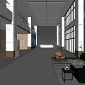 Modern Office Building Lobby 3d model