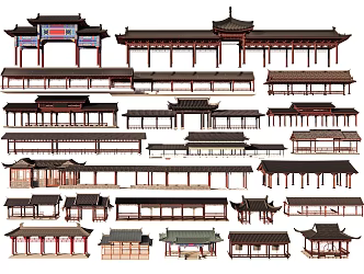 Corridor Ancient Building Corridor Antique Corridor Pavilion Landscape Corridor Wind and Rain Corridor Pavilion Cultural Corridor 3d model