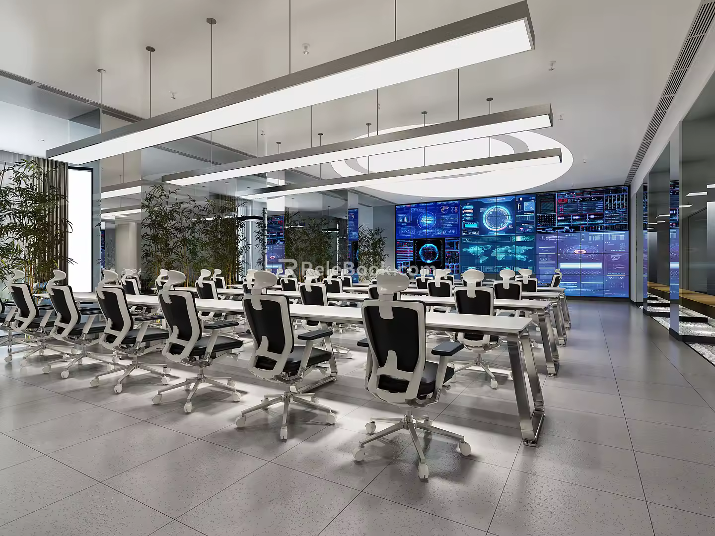 Modern Control Room Command Center 3d model