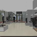 Modern Clothing Store Window Display With Mannequins Clothing Racks And Bright Lighting