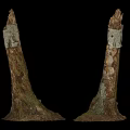 Pair Of Stone Wrapped Wood Trunks With Natural Textured Bases