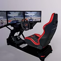 Amusement Equipment with Three Screens Steering Wheel and Red Black Seat for Simulation Driving Experience