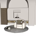 Modern Single Sofa Casual Single Sofa 3d model