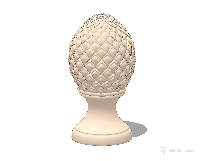 Elegant Decorative Ornament With Diamond Pattern Design And Pedestal Base For Home Decor 3d model 