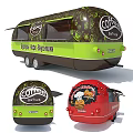 Colorful Mobile Food Truck With Coffee And Burger Graphics And Exterior Design