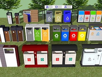 Modern trash can sorting trash can 3d model