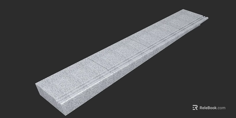 Long Grey Textured Strip Construction Material With Smooth Surface Design 3d model