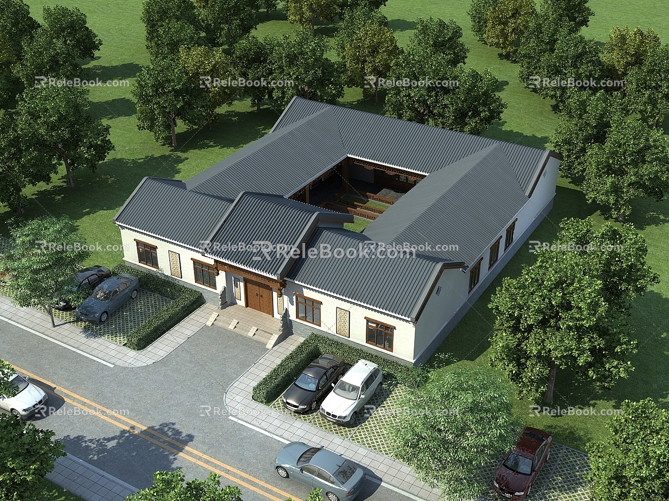 Chinese-style courtyard building 3d model