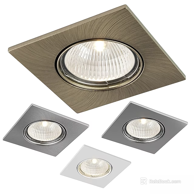 Sleek Recessed Downlights with Metal Frame and Clear Lens for Ceiling Lighting 3d model 