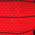 Red Chinese Lanterns With Hanging Knots And Multi Layered Designs On Black Background