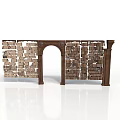 Decorative Book Arch Structure With Stacked Books And Wooden Frame Design