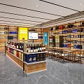 Modern Tobacco and Liquor Store With Shelves Displaying Various Alcohol and Tobacco Products