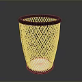 Modern Metal Mesh Trash Can With Black Rim And White Liner