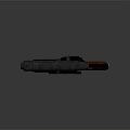 Tactical Handgun With Orange Grip And Distressed Metal Body Design