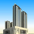 Modern High Rise Residential Building Exterior With Roads And Green Space