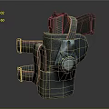 Futuristic Sci Fi Tactical Weapon Gear With Metallic Body And Straps Design