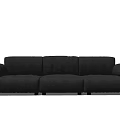 Modern Dark Gray Three Seater Sofa With Upholstered Design And Comfortable Seats 3d model
