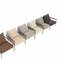 Modern Accent Chair With Beige Fabric Cushion Woven Armrests And Metal Legs For Interior