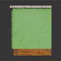 Green Cabinet With Single Door Four Drawers Marble Top And Wooden Base