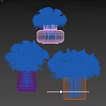 Multiple Transparent Glass Vases With Fresh Pink And White Roses On White Pedestals