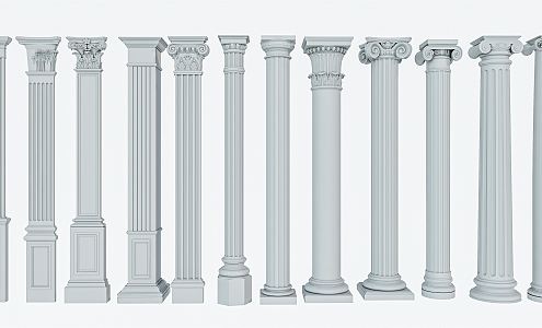 European Roman Column Square Column Round Column Decorative Column Gypsum Column 3d model