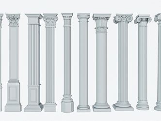 European Roman Column Square Column Round Column Decorative Column Gypsum Column 3d model