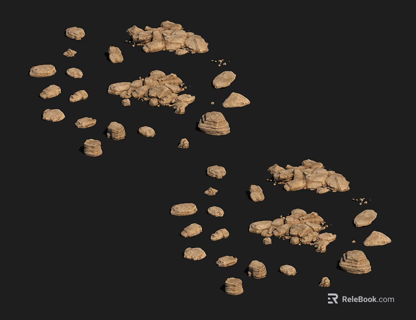 Natural Stones and Wood Materials for Creative Decorative Applications 3d model 