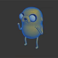 Yellow Cartoon Game Movie Character With Big Eyes Standing Pose And Round Body