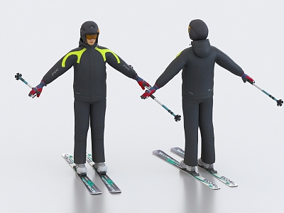 Ski Man Ski Athlete Ski Man Ski Equipment Ski Suit model