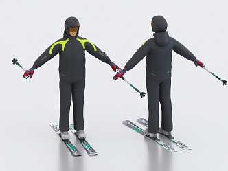 Ski Man Ski Athlete Ski Man Ski Equipment Ski Suit 3d model