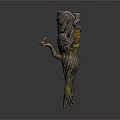 Decorative Tree Branch Sculpture With Textured Bark And Artistic Natural Details