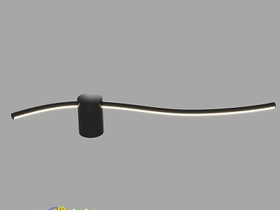 Modern Sleek Wall Light With Curved LED Strip And Black Metal Base 3d model