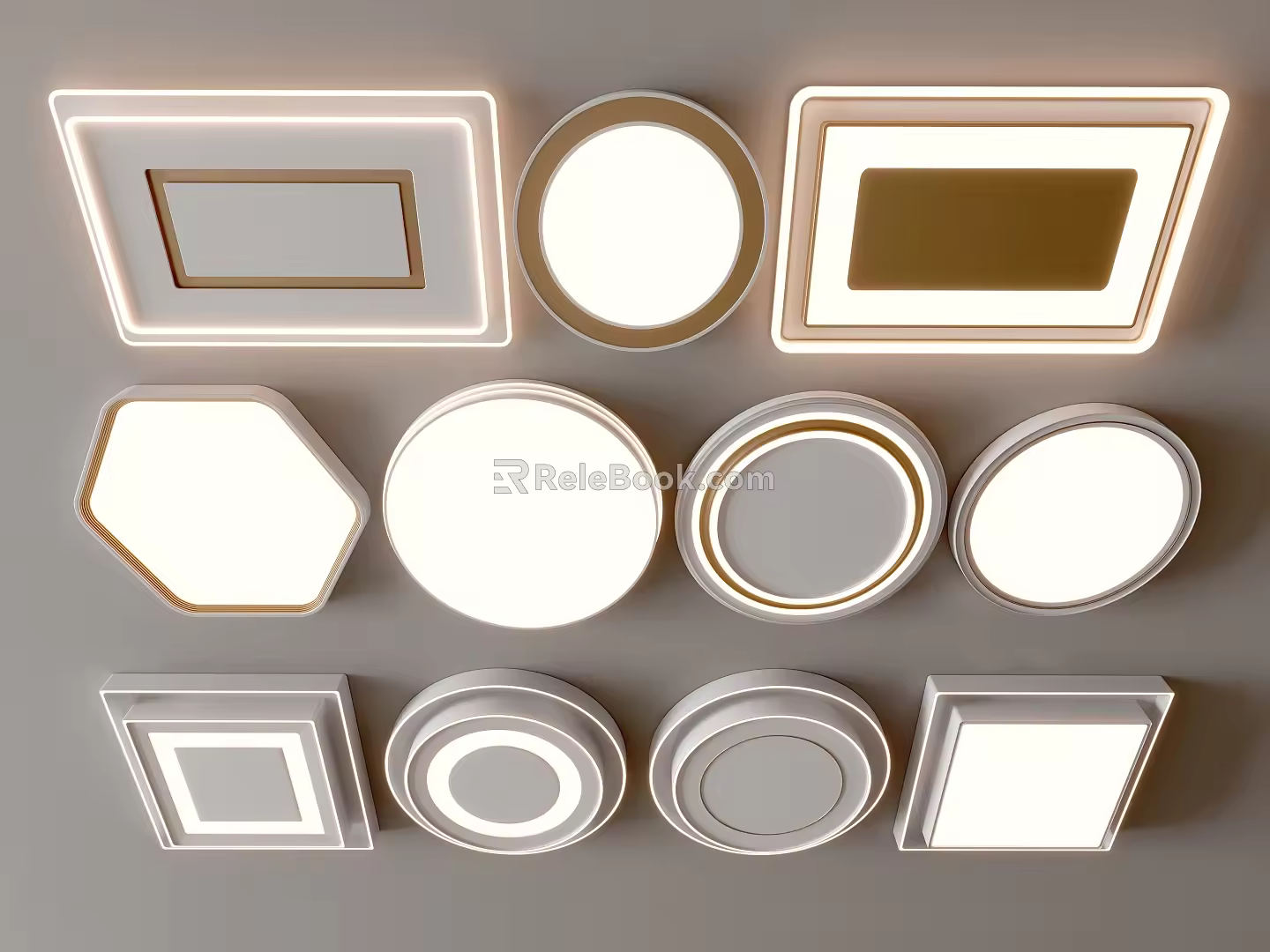 Ceiling lamp square ceiling lamp round ceiling lamp geometric ultra-thin bedroom living room simple 3d model