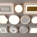 Ceiling lamp square ceiling lamp round ceiling lamp geometric ultra-thin bedroom living room simple 3d model
